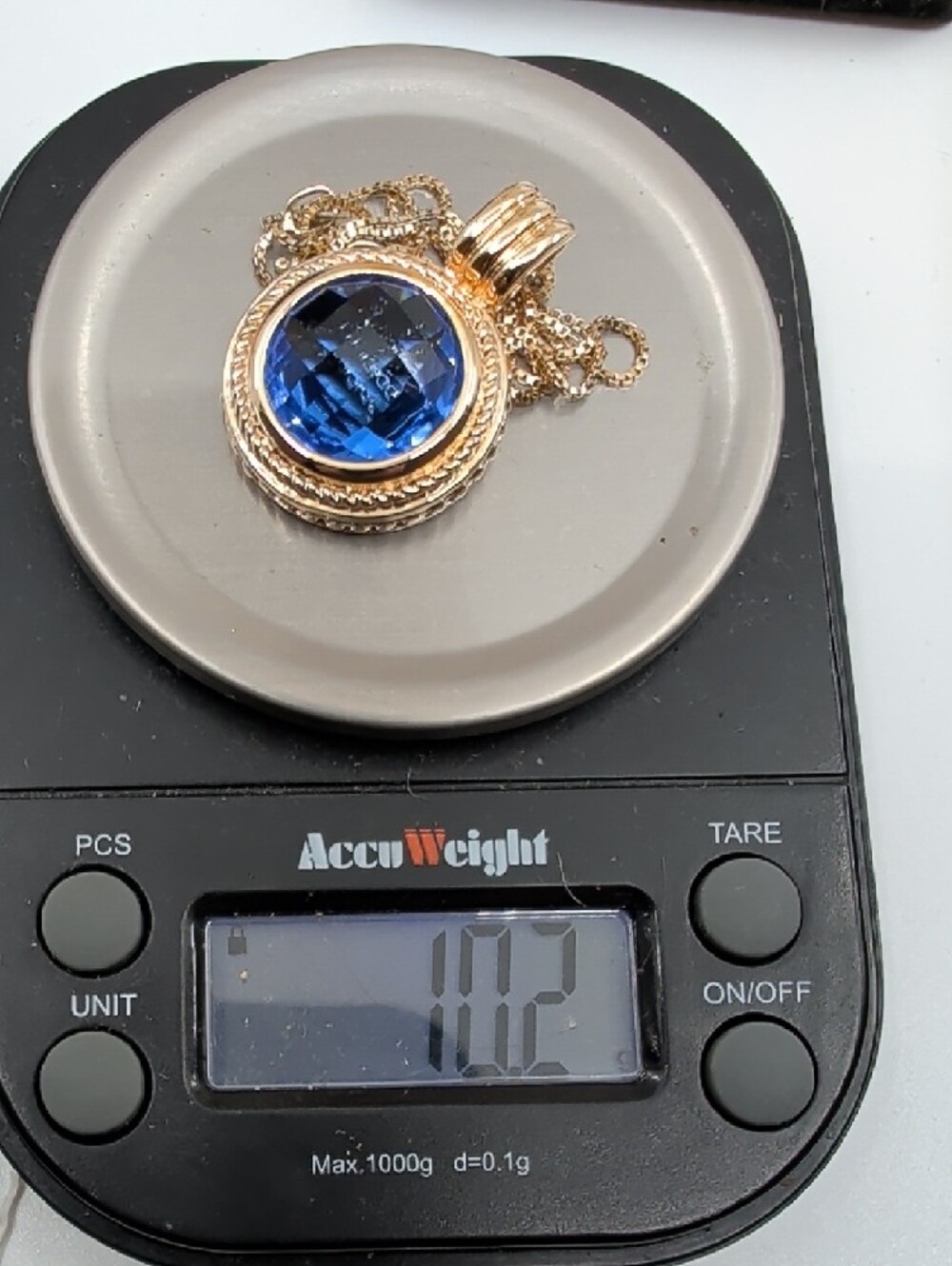 Technibond 18kt Gold Bonded 925 Sterling Tanzanite Etruscan Pendant 18" - Picture 14 of 17